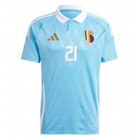 Maglia Calcio Belgio Timothy Castagne #21 Seconda Divisa Europei 2024 Manica Corta